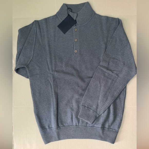Polo Sweater Cashmere/ Merino wool blend  1/2 Button M - Picture 2 of 4